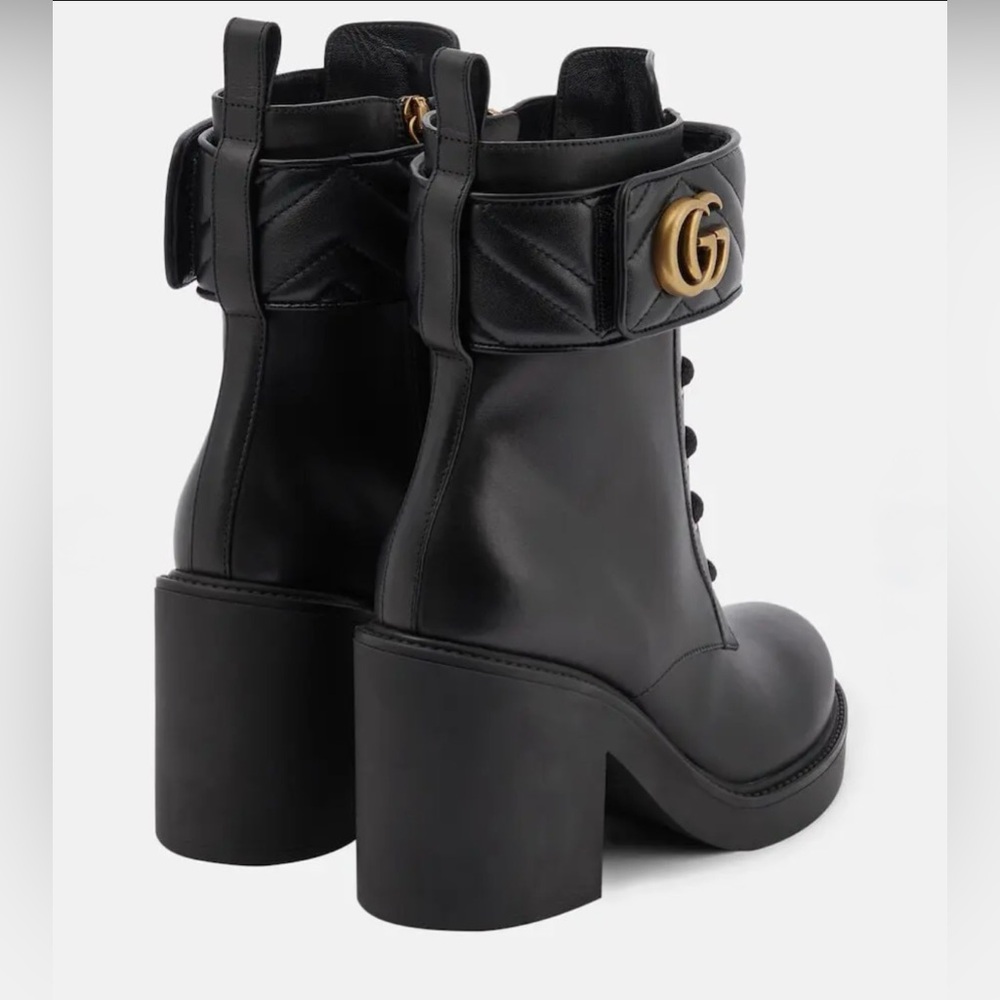 Gucci Gg Leather Ankle Boots Size 40 🔥 - Picture 3 of 4